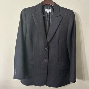 Pendleton Grey Fine Plaid Wool 2-Button Ladies Blazer Size‎ 12, EXCELLENT!